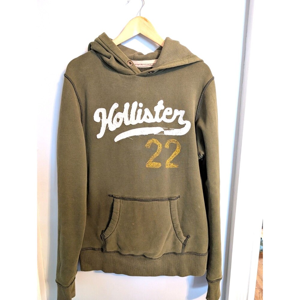 Vintage Y2K Hollister Hoodie Men's Size L Olive Green